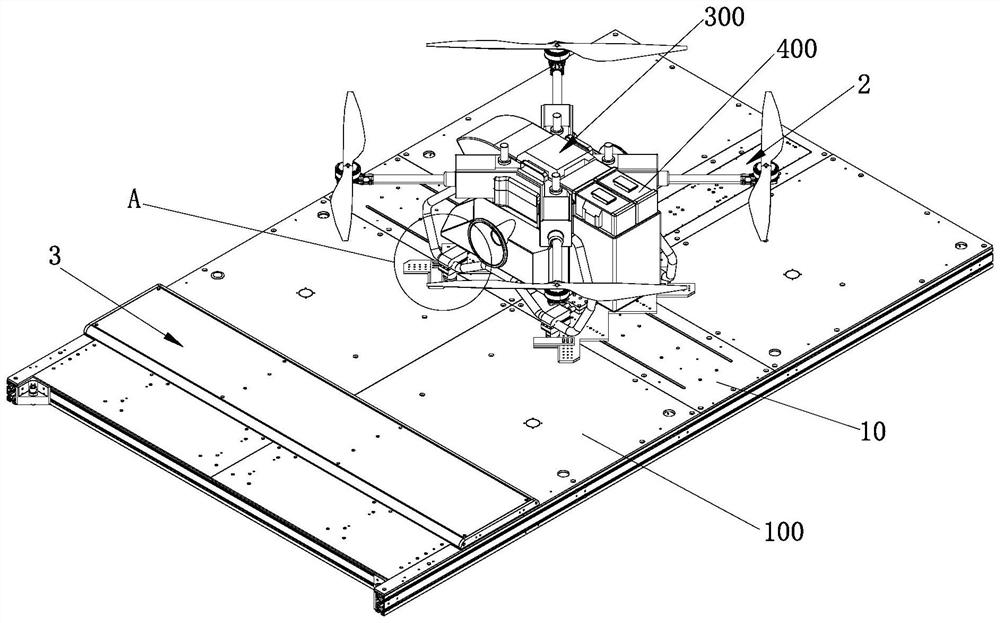 Unmanned aerial vehicle positioning correction mechanism and undercarriage positioning auxiliary device