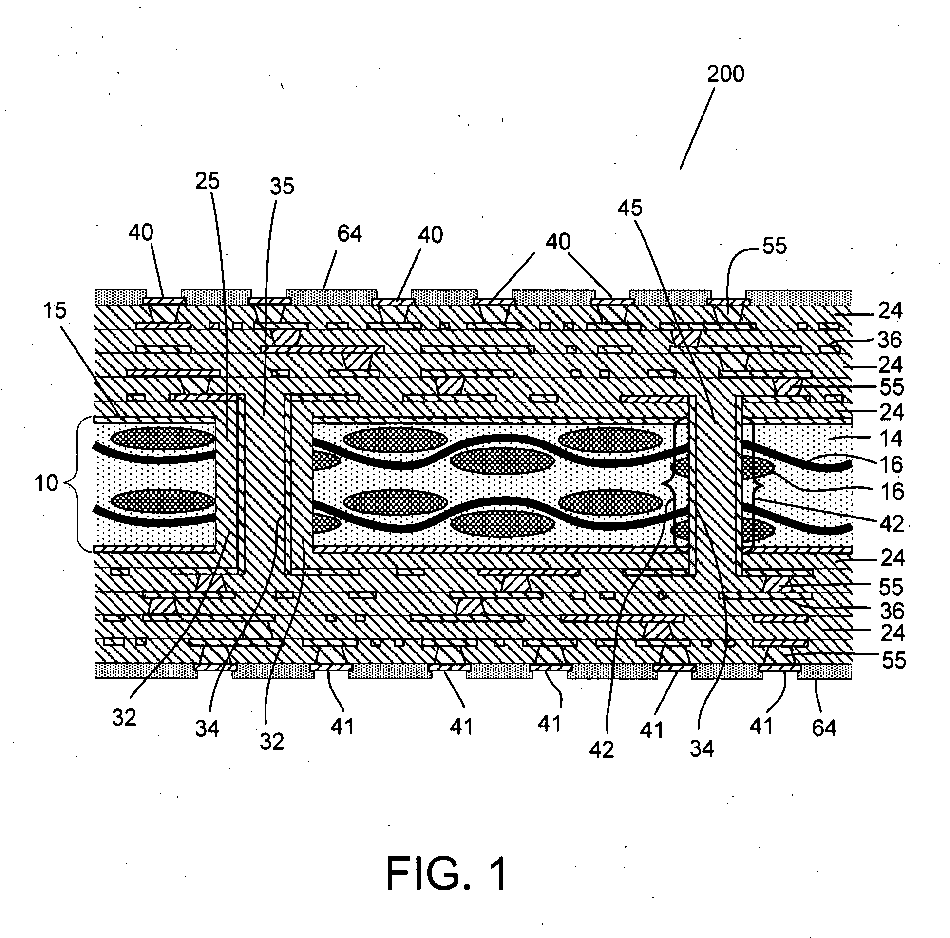 Build-up printed wiring board substrate having a core layer that is part of a circuit