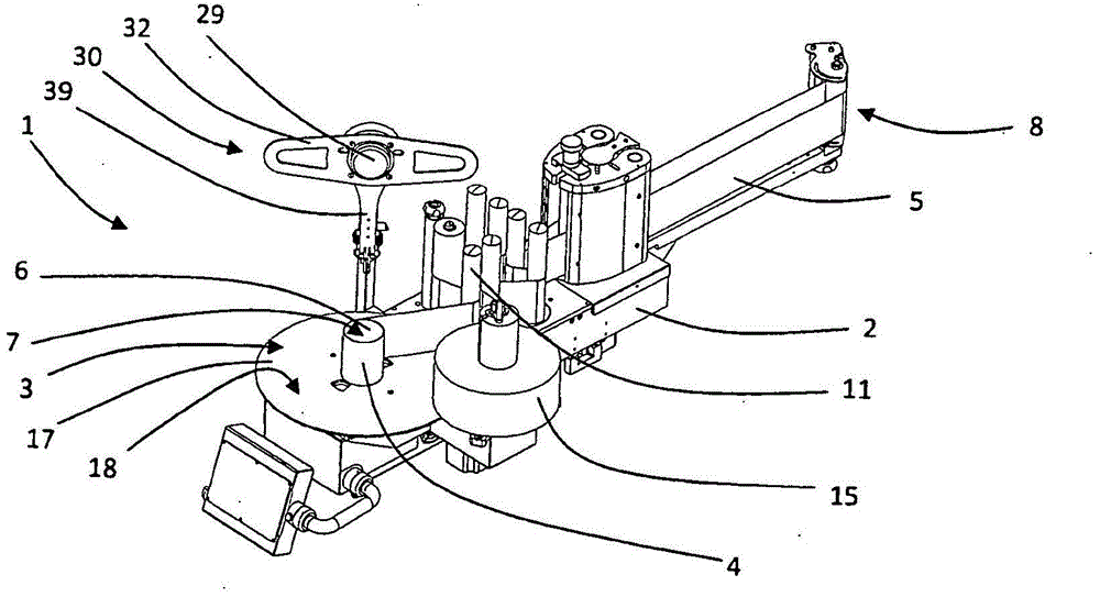 Device for feeding self-adhesive or "pressure sensitive" labels to a labelling machine
