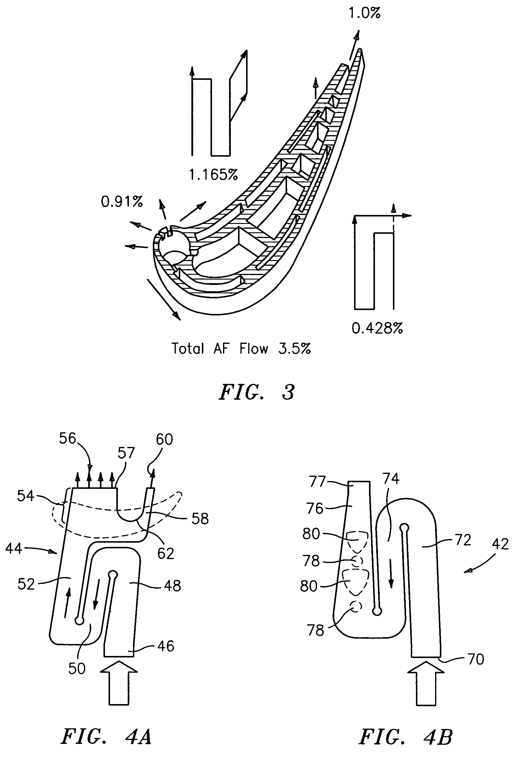 Serpentine microcircuit cooling with pressure side features