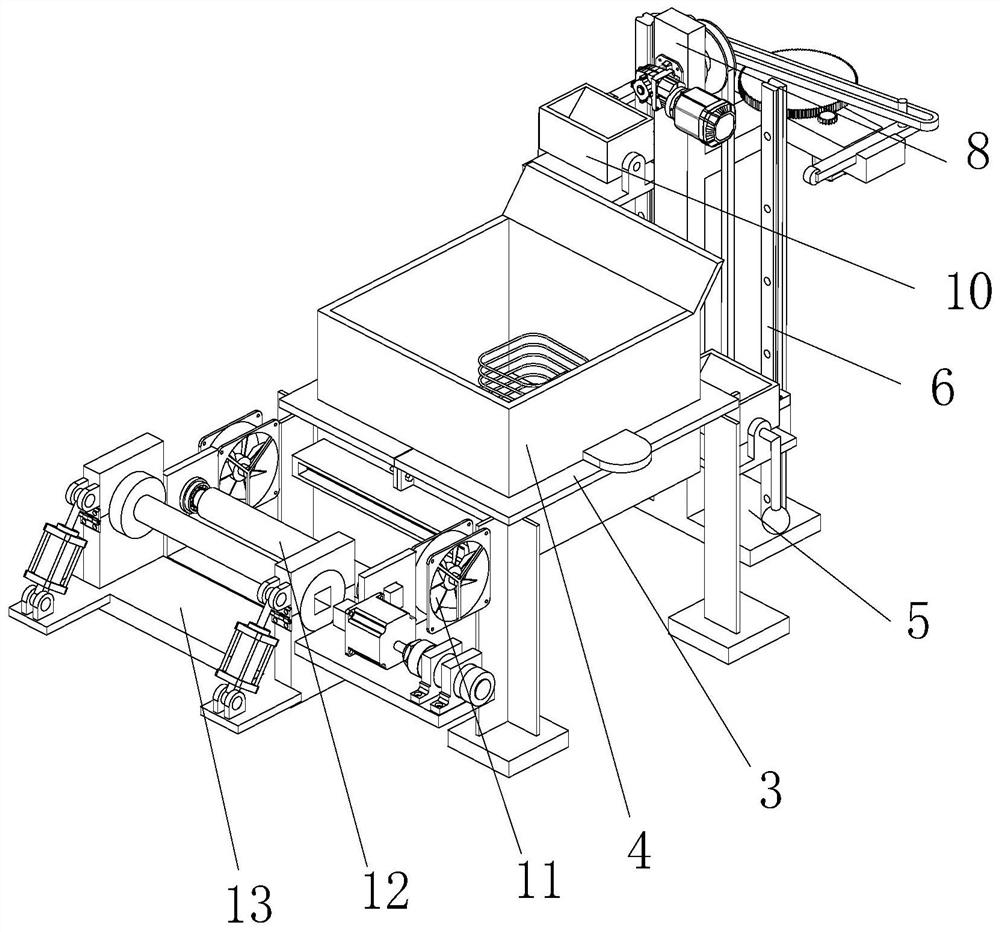 A high-speed film blowing machine automatic roll changing mechanism