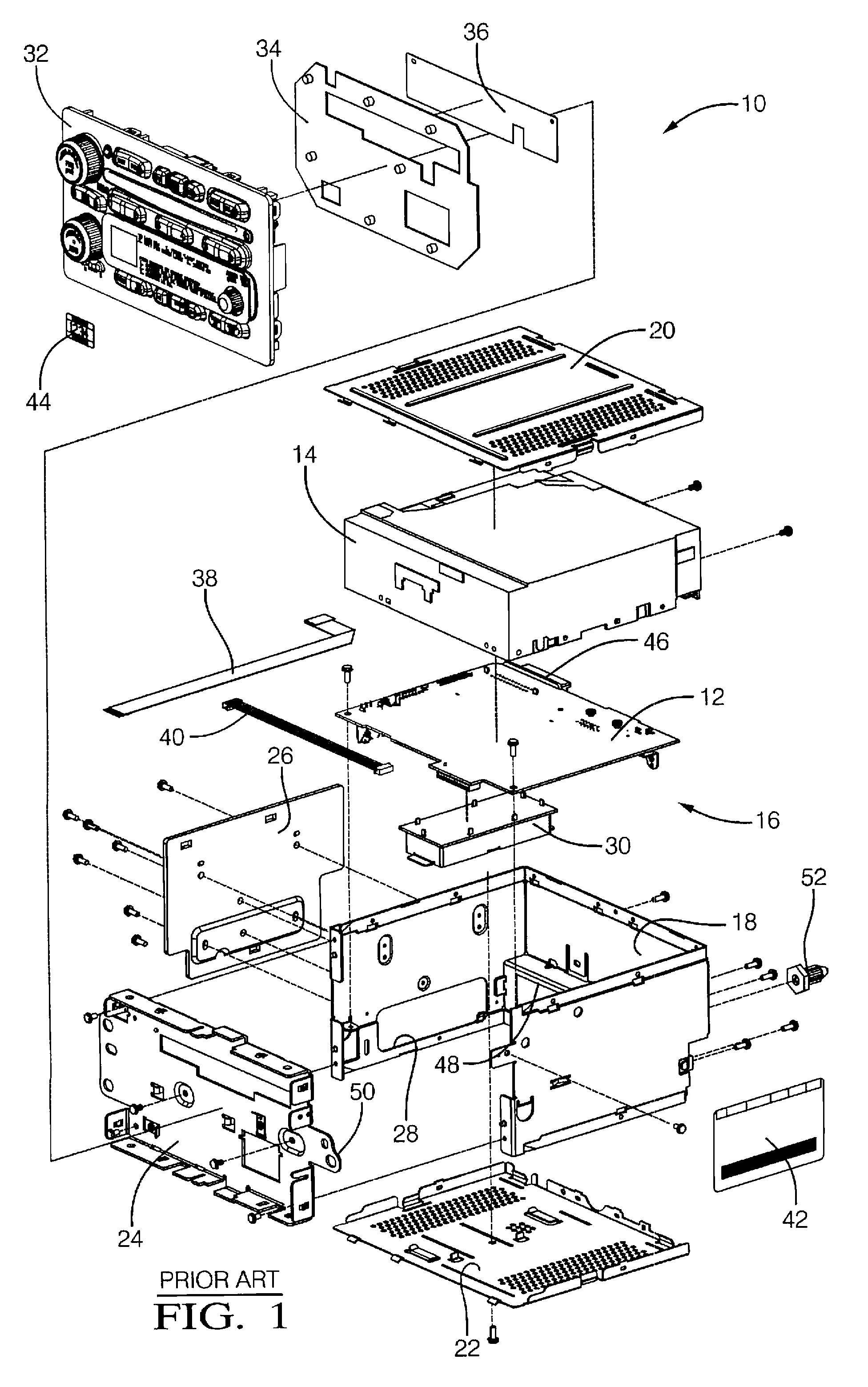 Lightweight electronic device for automotive applications and method