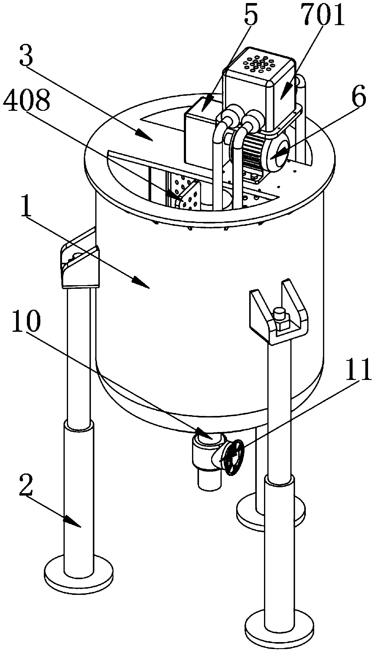 Environment-friendly multifunctional mixing device for aerated concrete