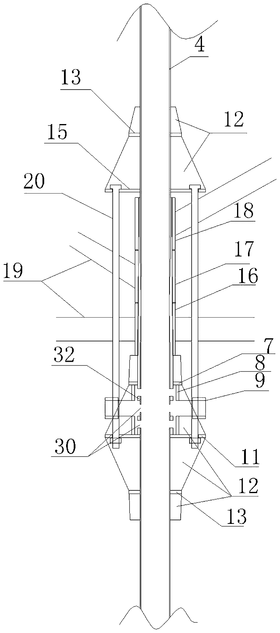 A truss support structure member pipe and its overlapping method