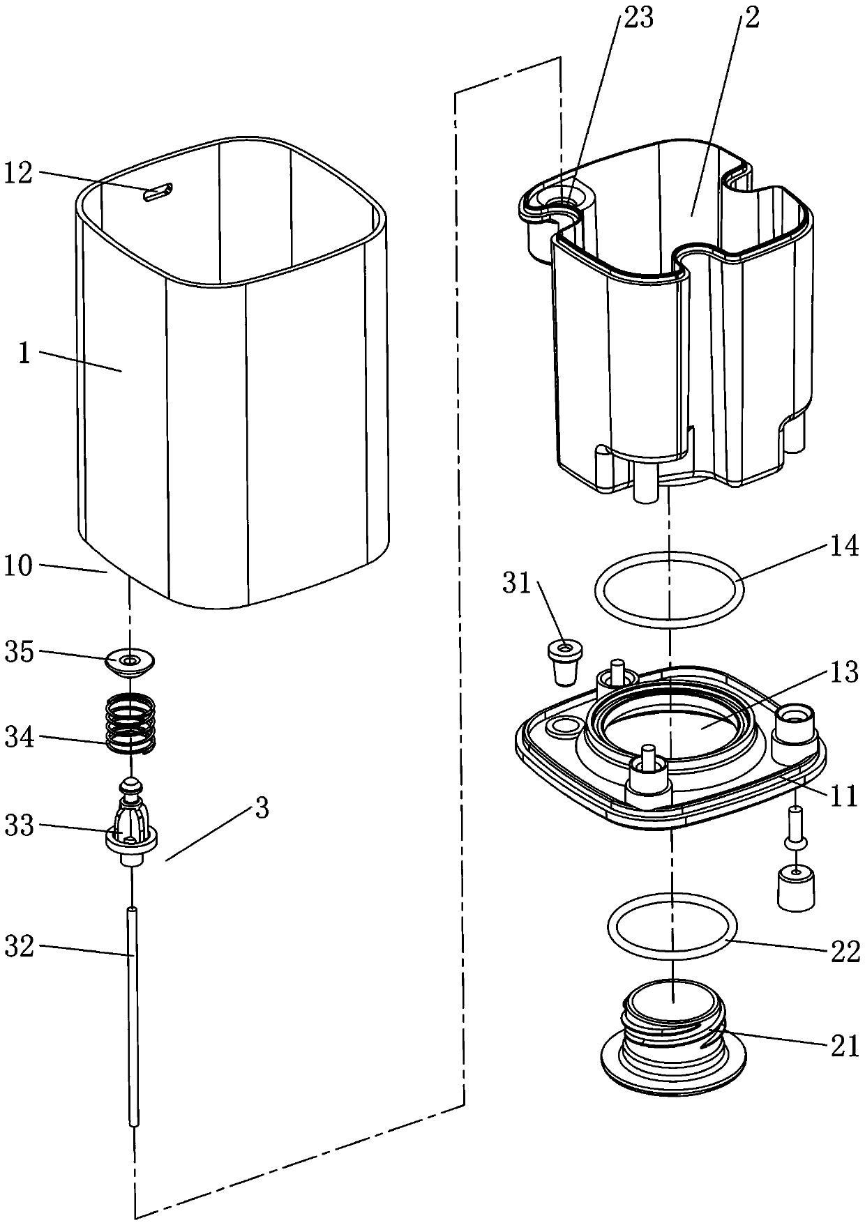 Vehicle-mounted humidifier water tank air-permeable leakproof structure