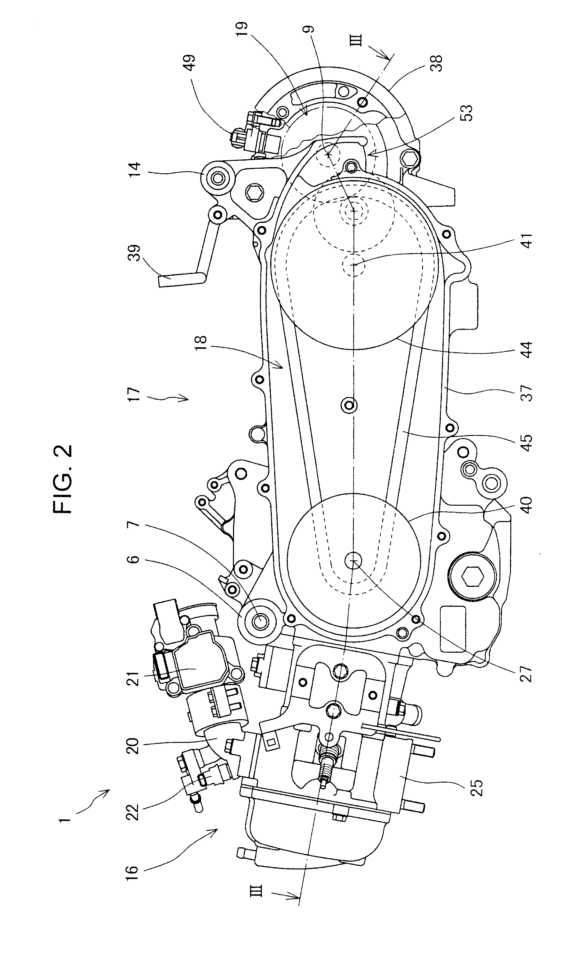 Cooling air intake structure for v-belt drive continuously variable transmission