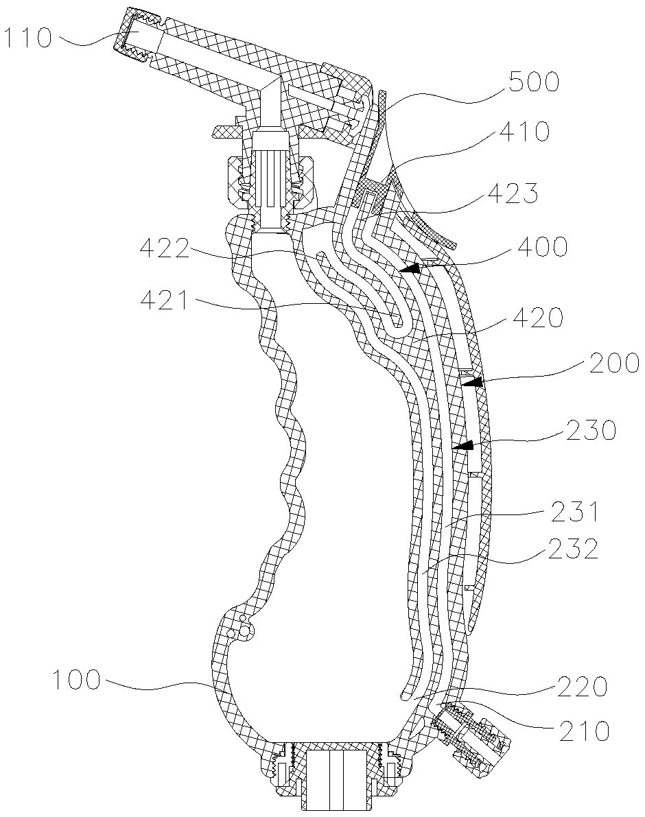 Device for conveying medicament as well as equipment and assembly comprising same