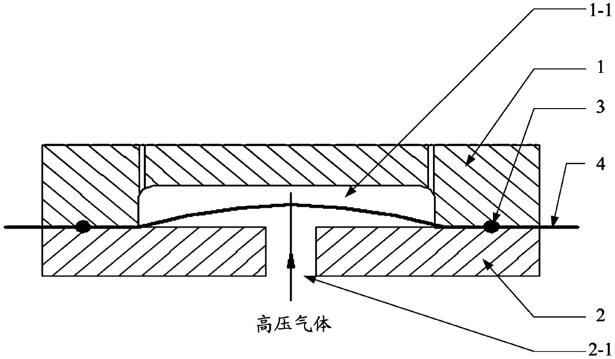 Air pressure forming die and air pressure forming method for lithium ion battery packaging film