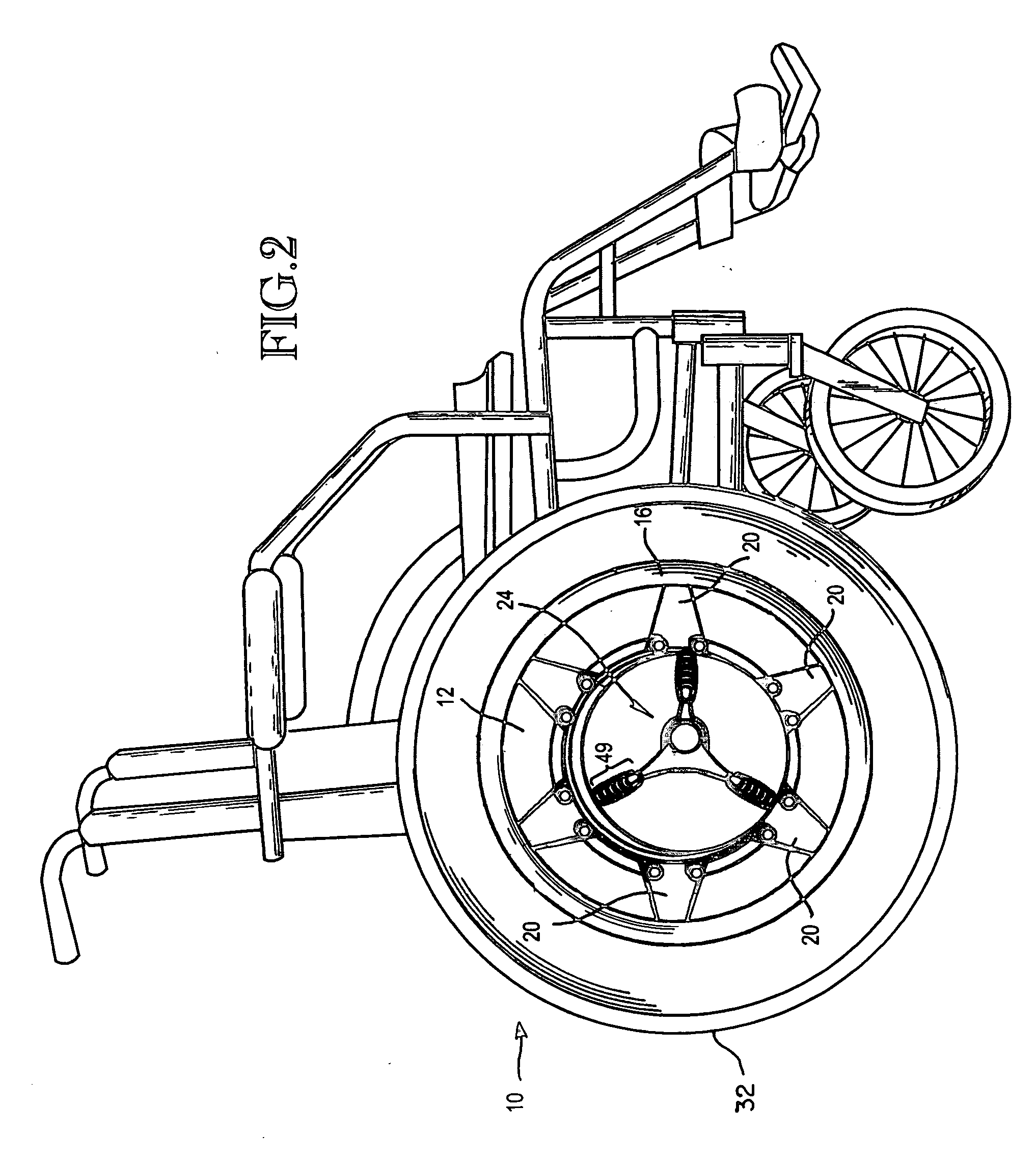 Two-speed manual wheelchair wheel
