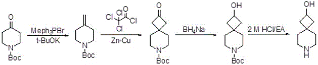 Synthetic methods of 7-azaspiro[3,5]-nonane-2-ol and hydrochloride compound thereof