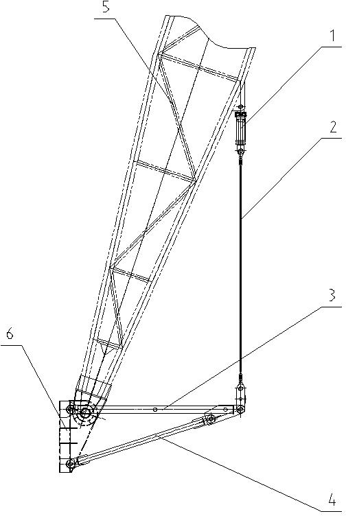 Backward inclining prevention device of stay-rope-type cantilever crane