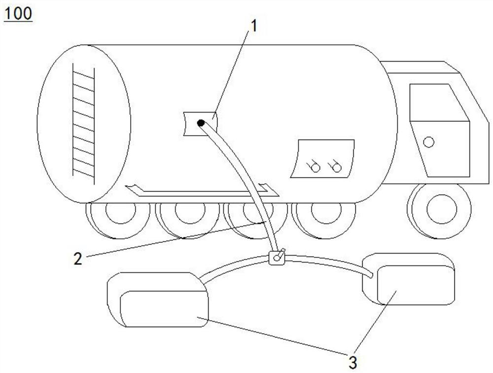 Dangerous chemical tanker leaking material emergency conveying and transferring device