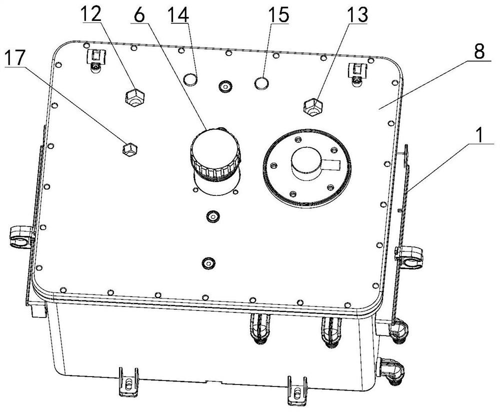 Water tank for realizing single-water-replenishing and double-air-outlet functions of oxyhydrogen machine