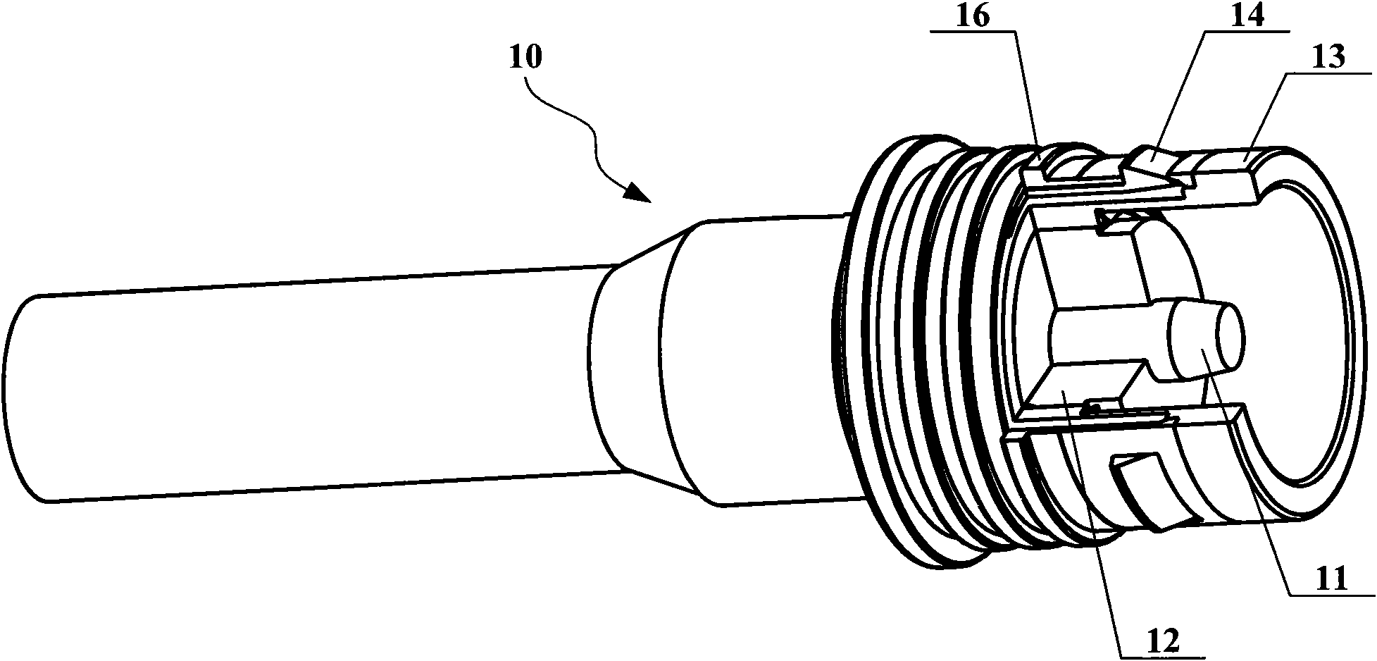 Plug and socket of coaxial connector and coaxial connector