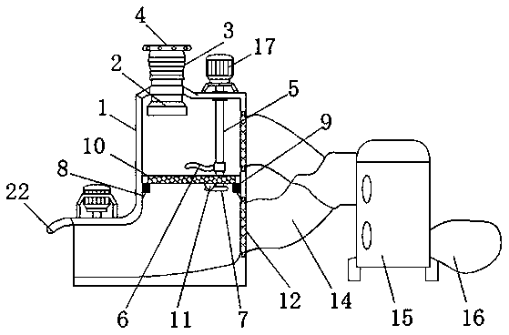 Dust collecting device for smashing metal ores