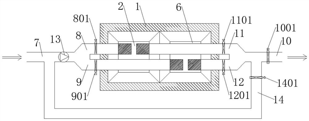 RCO waste gas treatment device and treatment method thereof