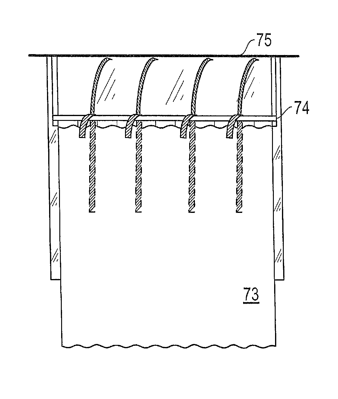 Containment curtains as well as systems and apparatuses including same