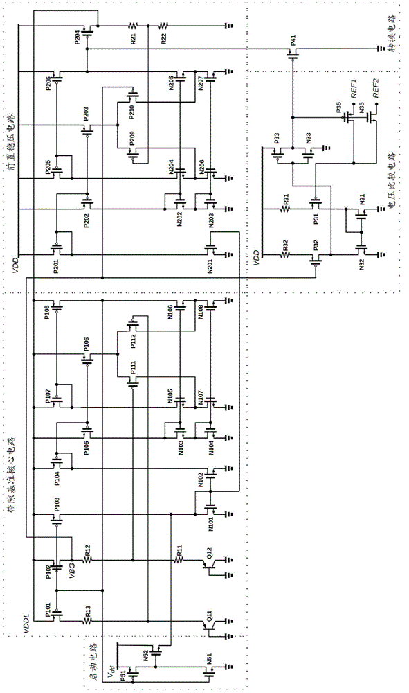 Band-gap reference voltage source having high power supply rejection ratio