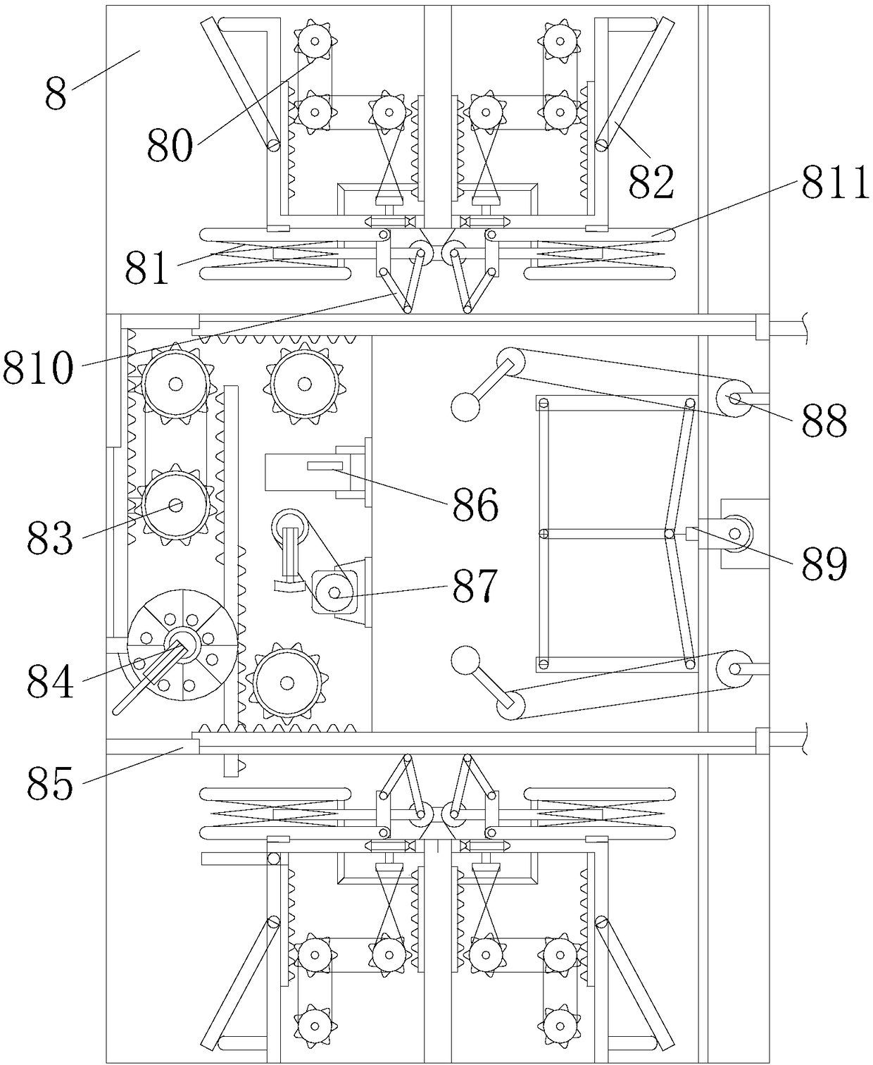 Box rollover device applicable to production process of bottled carbonate beverages