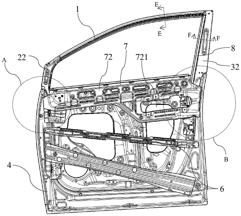 A kind of car door and window frame structure and automobile