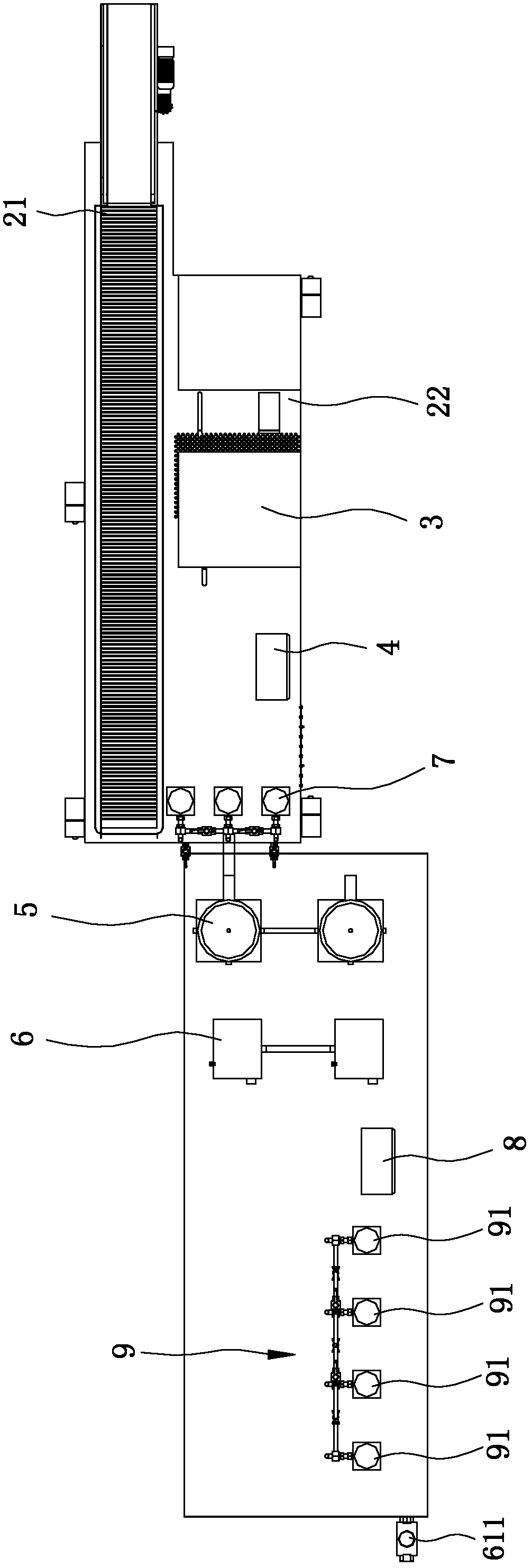 Chip removing and cooling device for scraping roller machine and scraping roller machine
