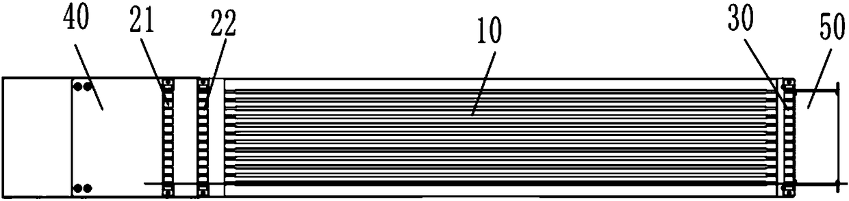 Long-span welding belt threading mechanism, welding belt supply device and stringer