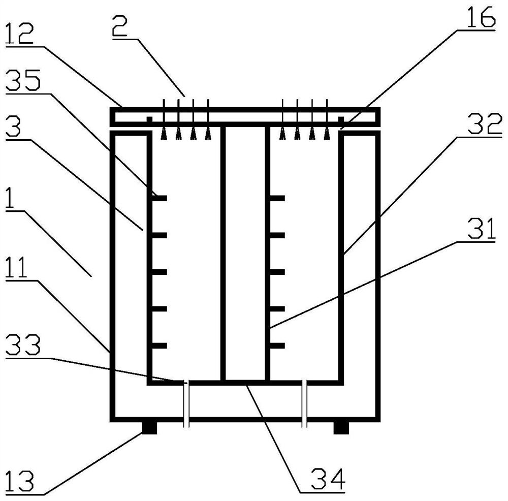 Hot water gas migration testing device for rainwater infiltrating unsaturated soil under influence of temperature