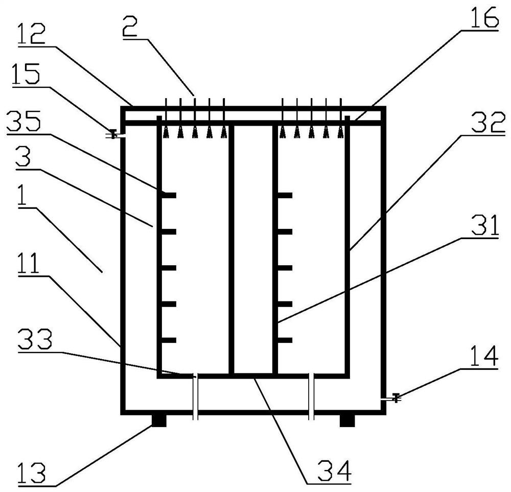 Hot water gas migration testing device for rainwater infiltrating unsaturated soil under influence of temperature