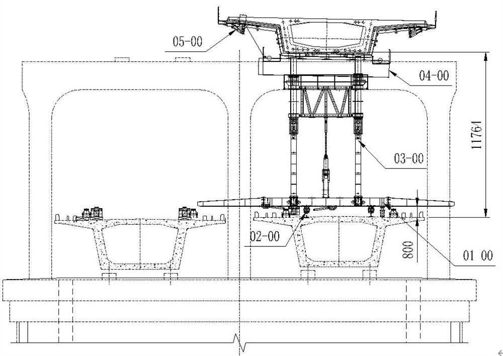 Variable-breadth movable support and construction method thereof