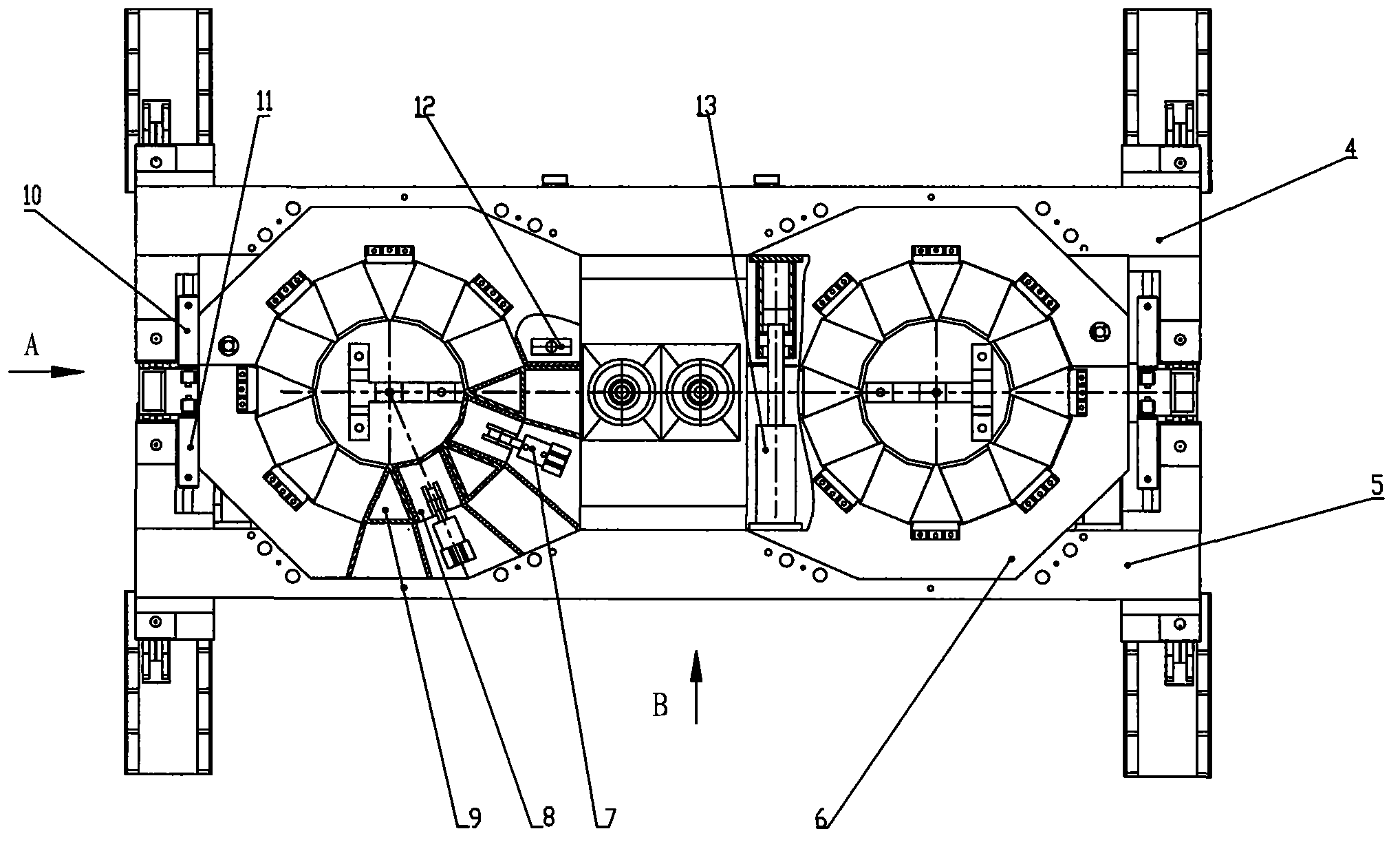 Water cooling die casting process of polygonal steel ingots, and water cooling die casting device