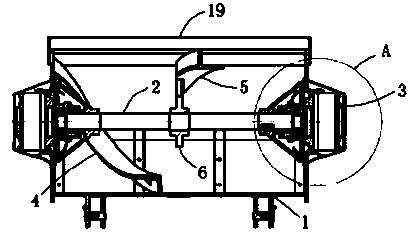 Sealing device for material bucket capable of stirring concrete