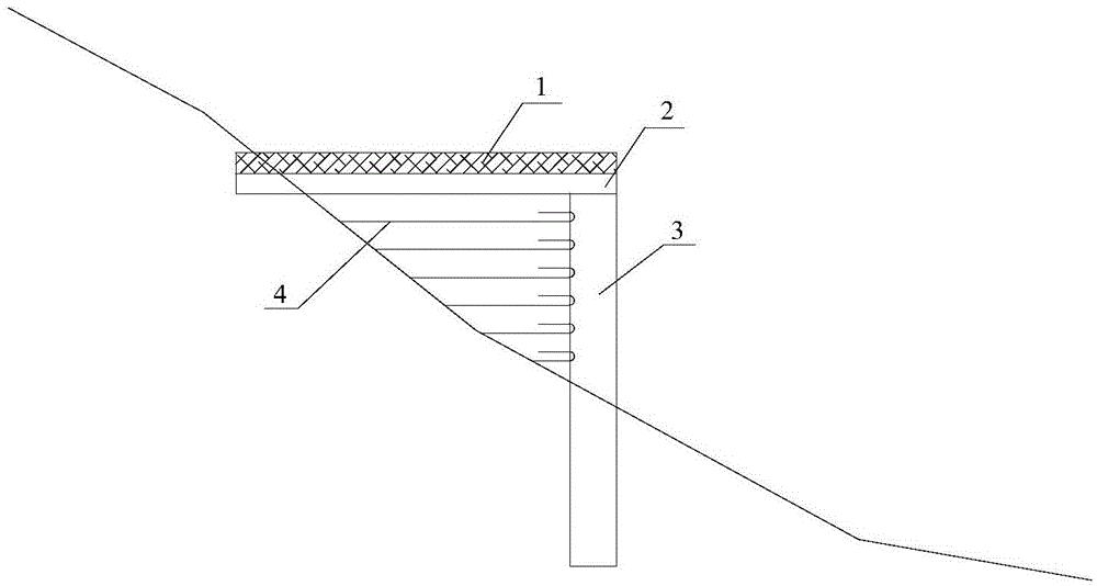 A lateral pile-sheet structure suitable for rock steep slope embankment