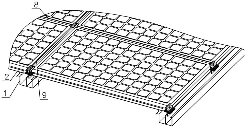 BIPV waterproof system of E-shaped water guide groove