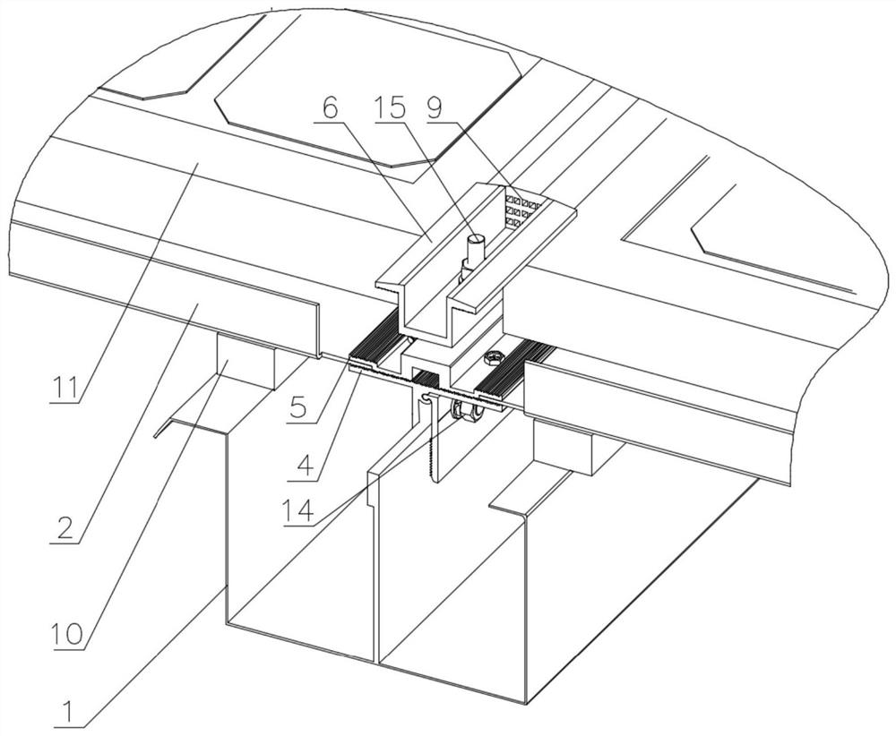 BIPV waterproof system of E-shaped water guide groove