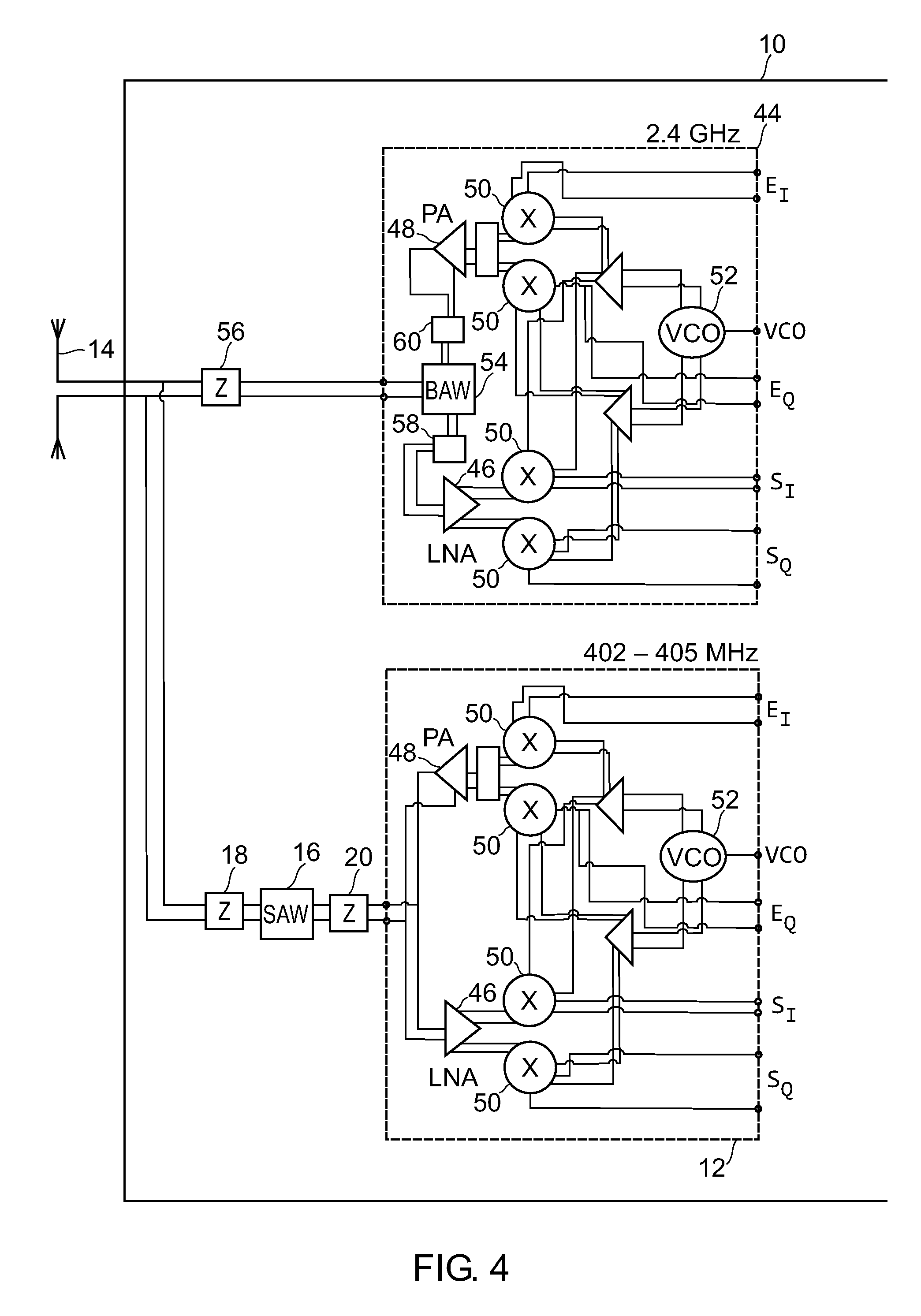 RF telemetry for an active medical device such as an implant or programmer for an implant