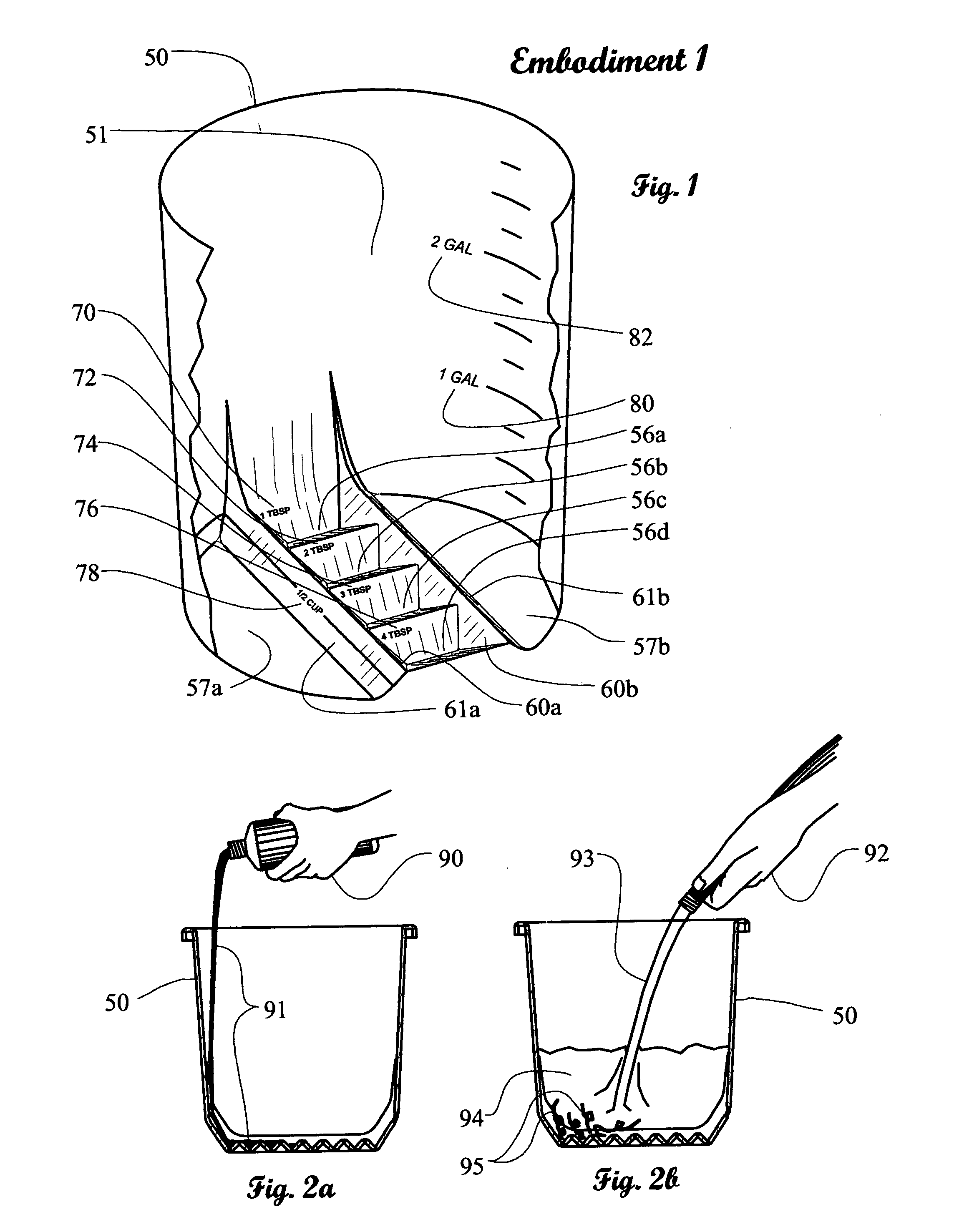 Container and method for measuring and mixing micro and macro amounts