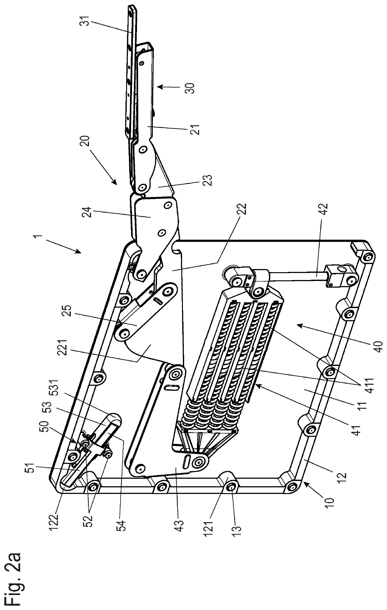 Flap fitting for a piece of furniture, side wall of a body of a piece of furniture and piece of furniture comprising a side wall