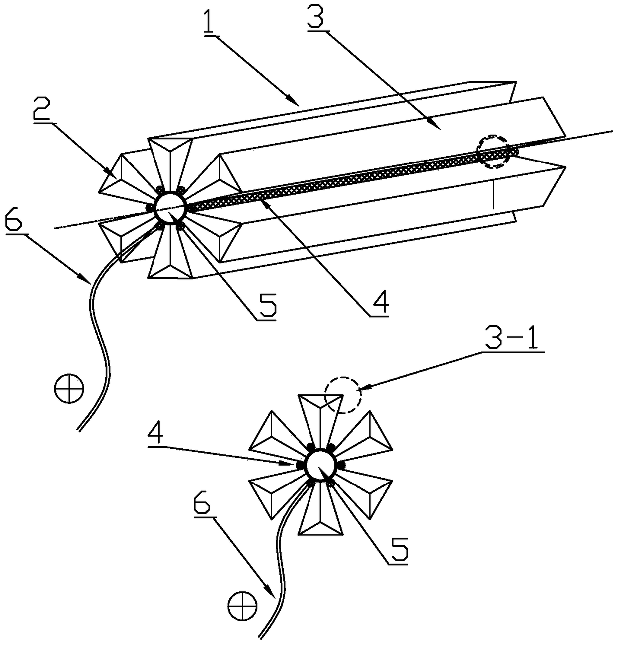 An external pressure hexagonal tubular membrane