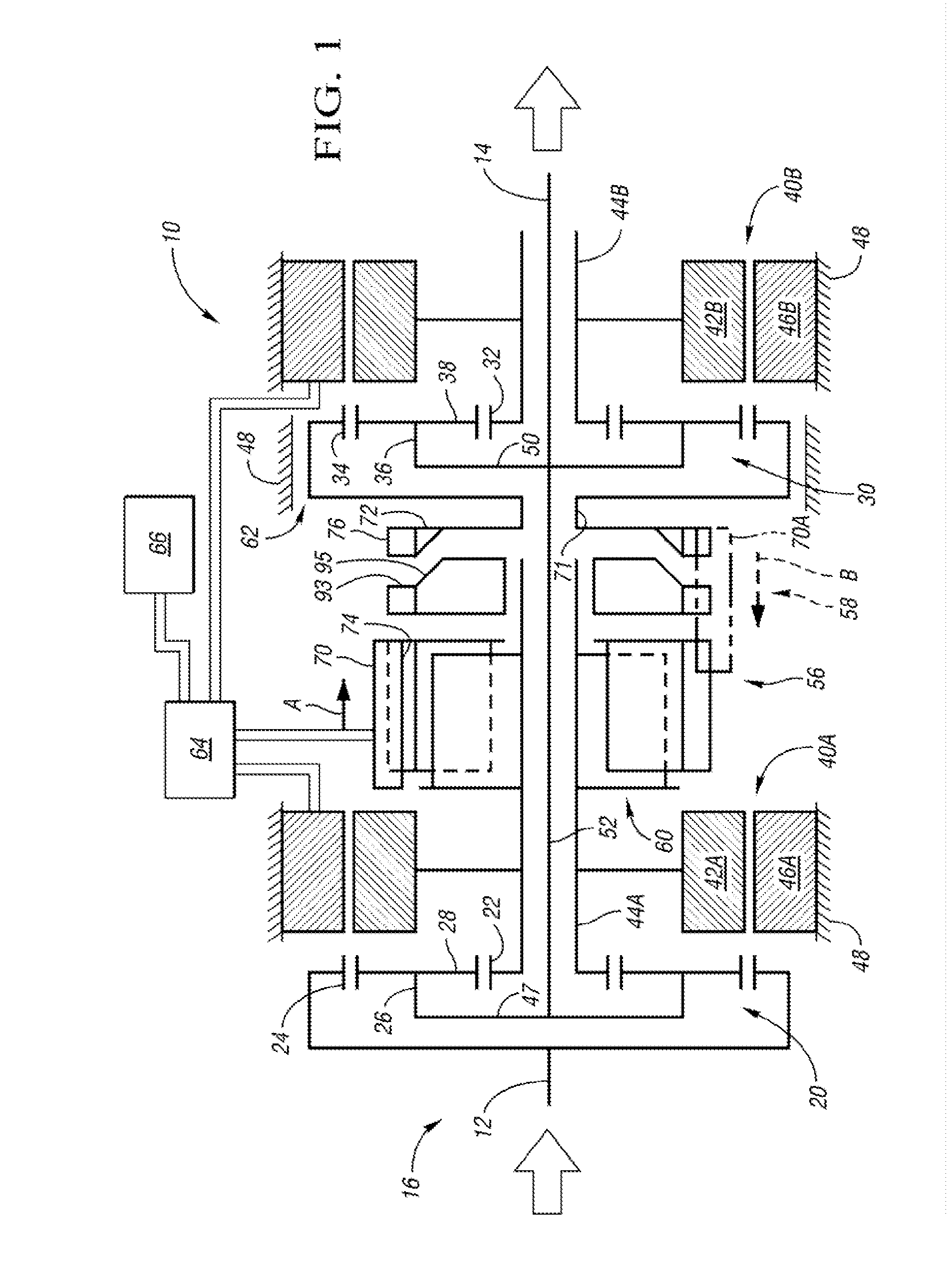Torque-transmitting assembly with dog clutch and hydrostatic damper and electrically variable transmission with same