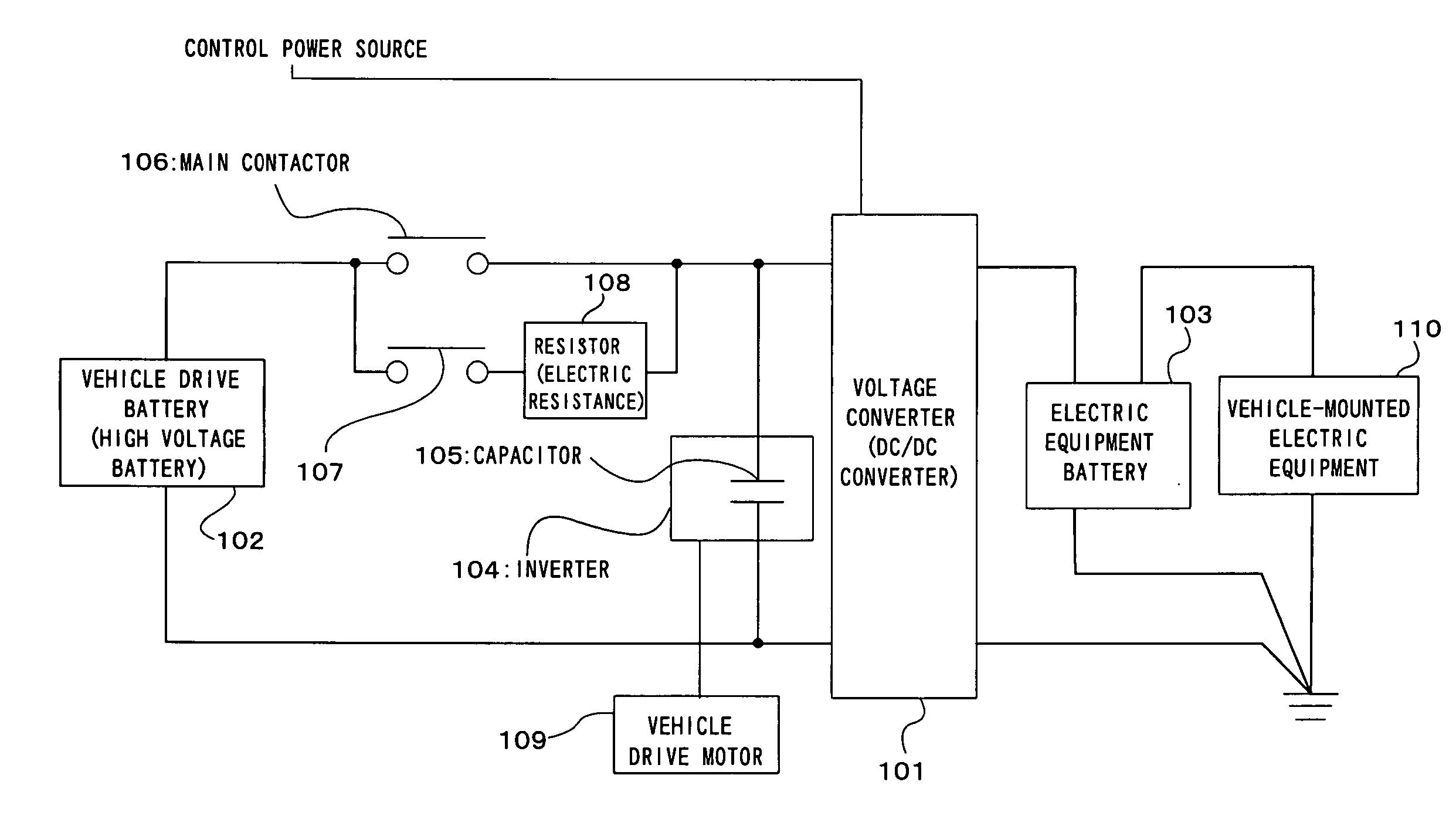 Voltage converting circuit for electric vehicles