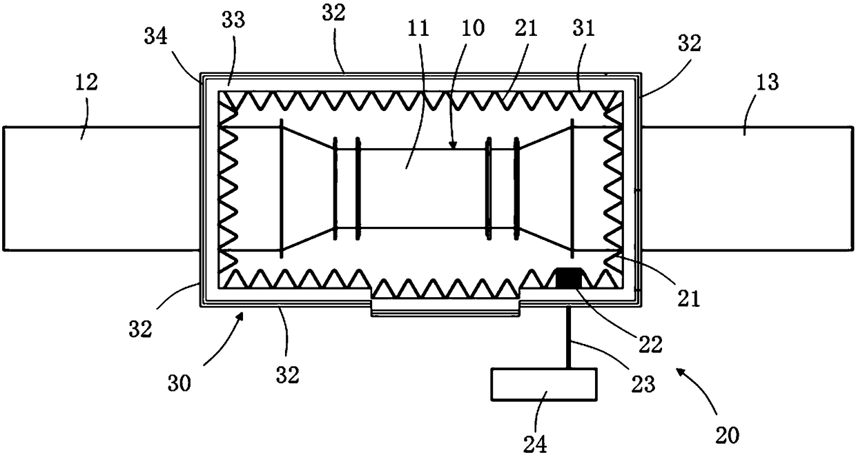 Electromechanical equipment box noise piezoelectric generating system and method