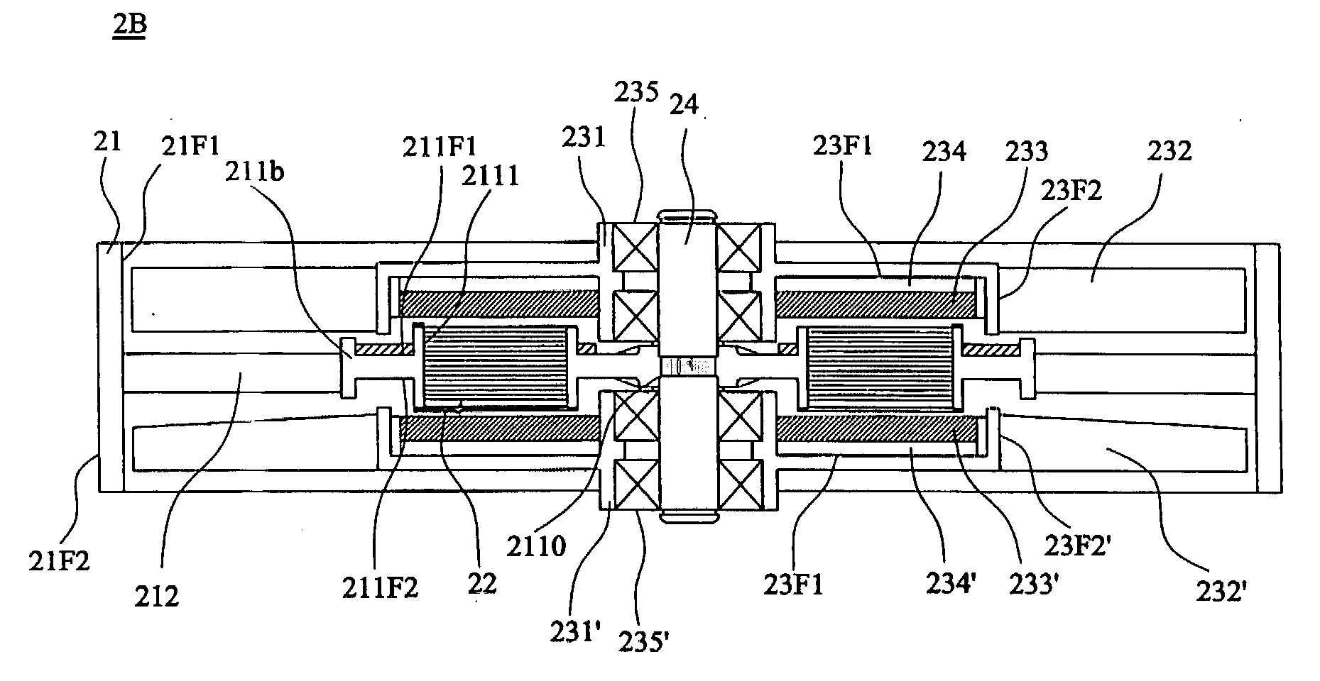Three-phase opposite rotating motor and fan