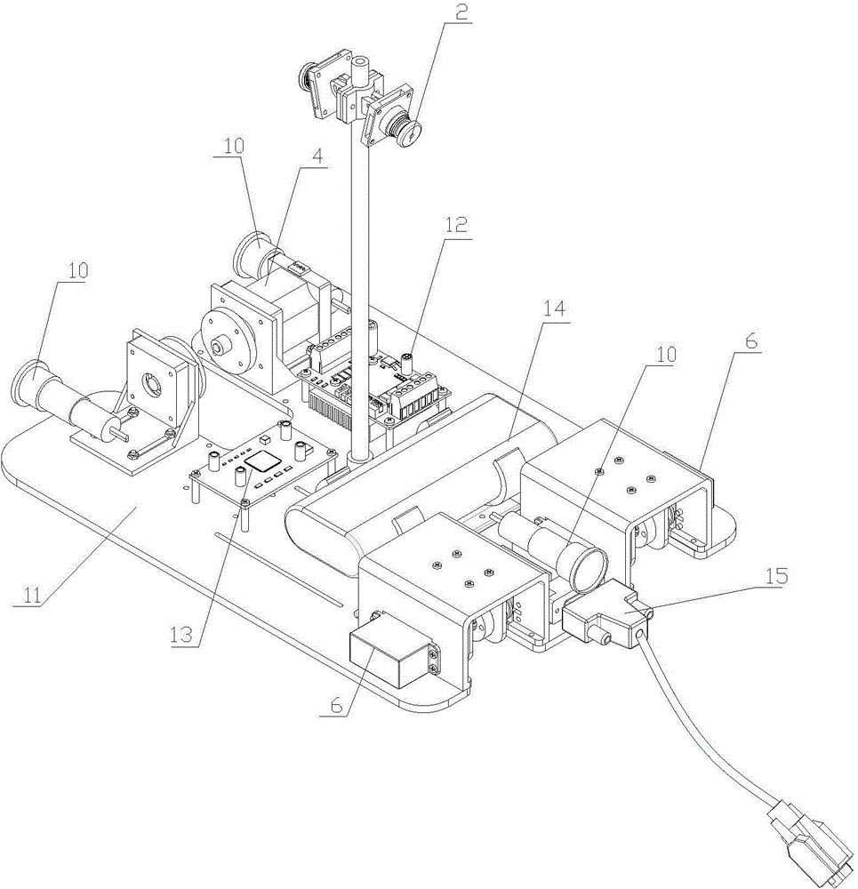 Four-section wheel-track combined intelligent obstacle-crossing robot