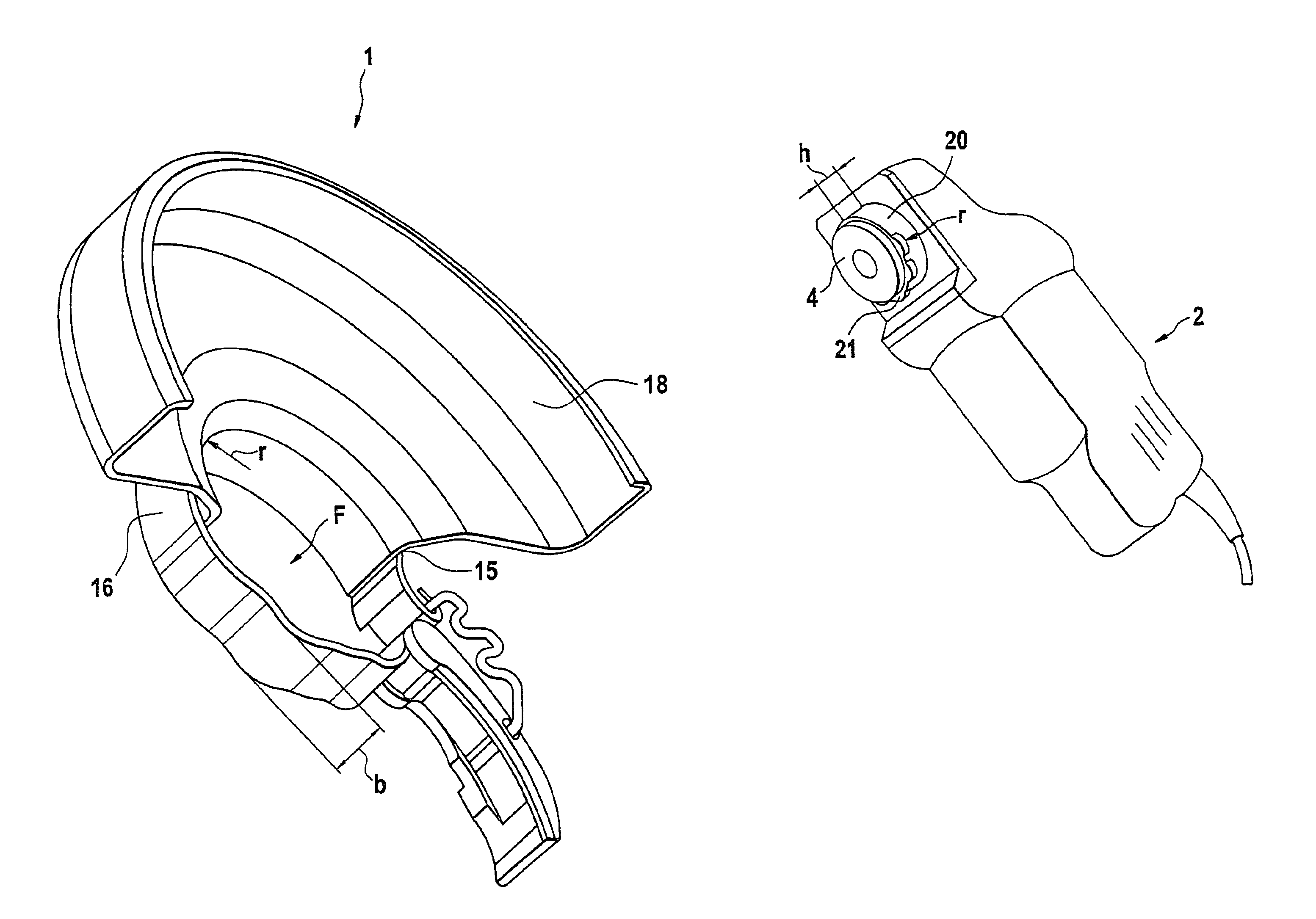 Hand-guided electric tool comprising a guard