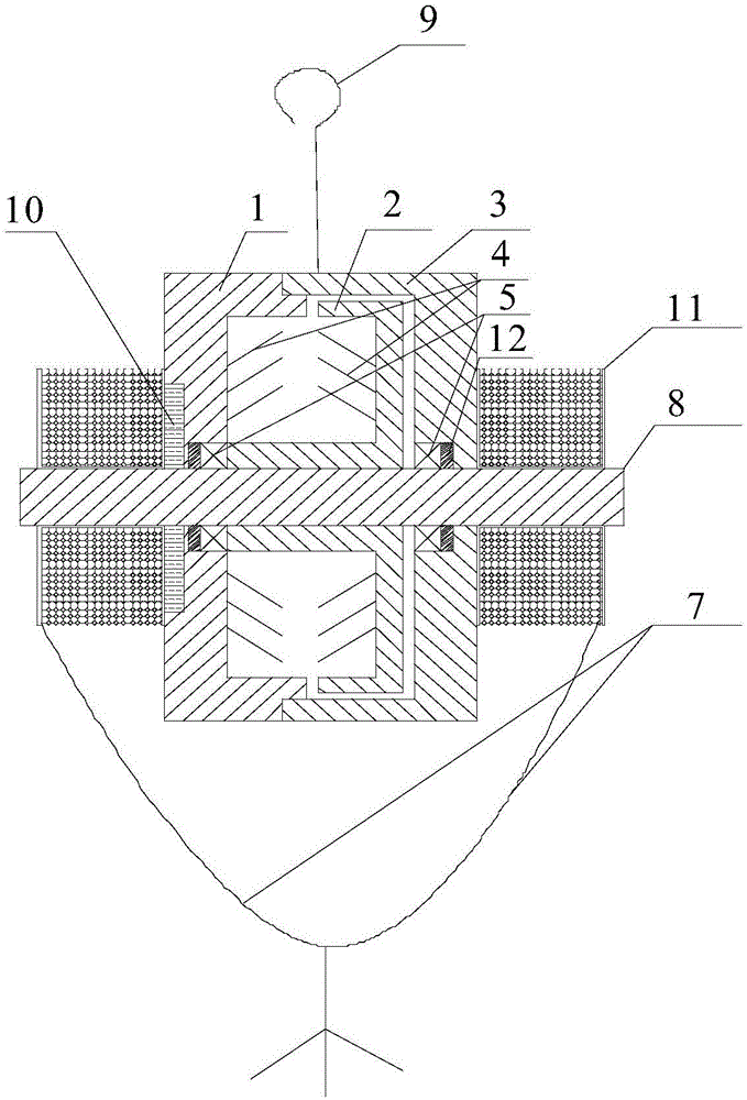 Slow descent method for high-altitude escape and high-altitude escape device