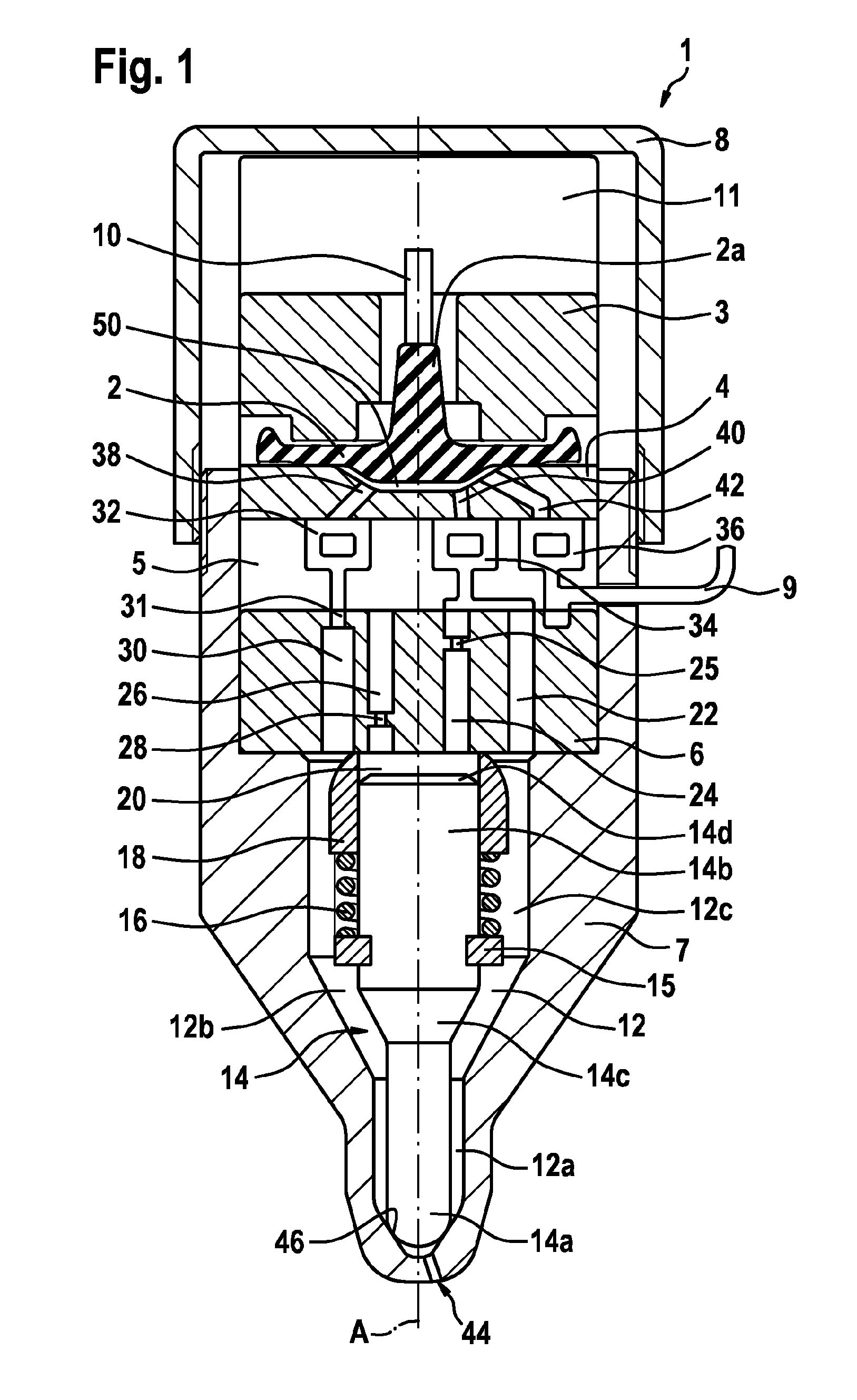 Injection device for introducing a urea solution into the exhaust tract of an internal combustion engine