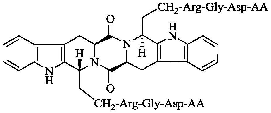 RGD tetrapeptide modified s,r-heptacyclic aldehyde, its synthesis, activity and application