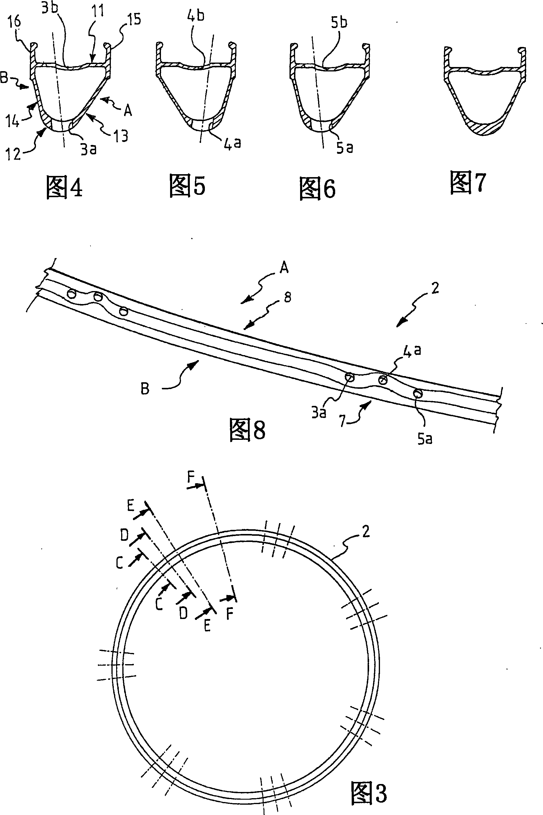 Rim for a bicycle spoked wheel, process suitable for manufacturing it, and relative spoked wheel