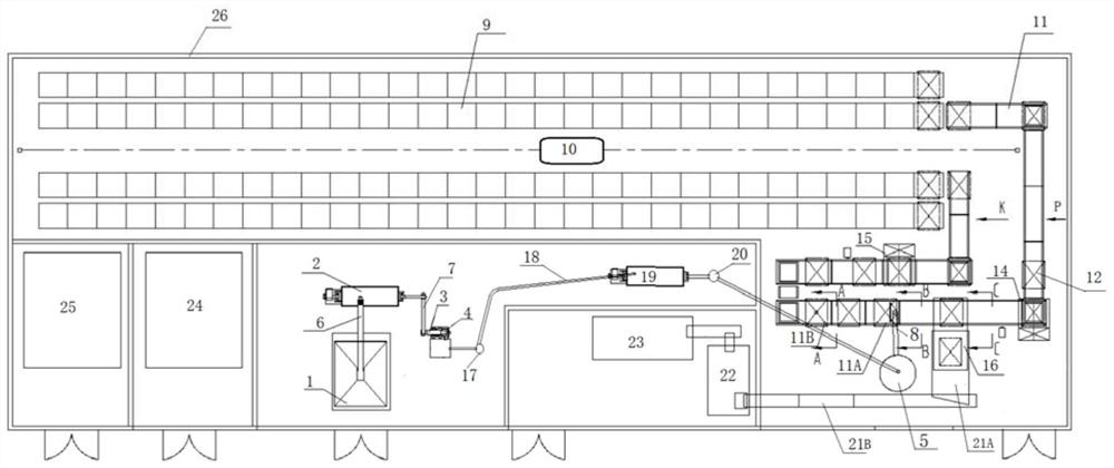 Automatic production system combining livestock and poultry manure treatment and hermetia illucens three-dimensional breeding and method