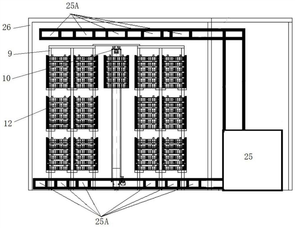 Automatic production system combining livestock and poultry manure treatment and hermetia illucens three-dimensional breeding and method